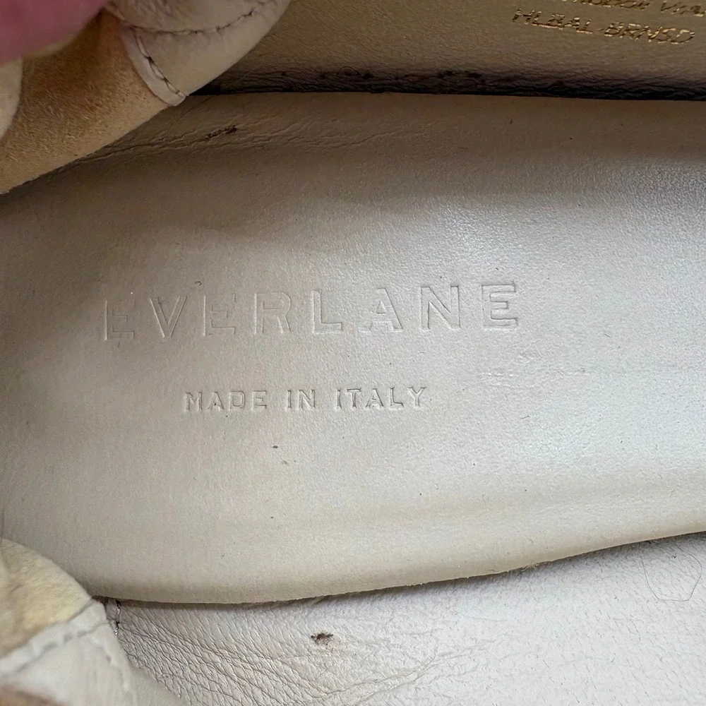 Everlane Day Heel Cognac Brown Suede Block Heel Pump Made in Italy Size‎ 7.5